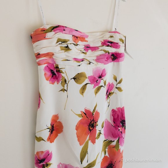 David Meister Floral Silk Dress *NWT* – Strapless / Formal Dress – US 8 - Picture 8 of 16